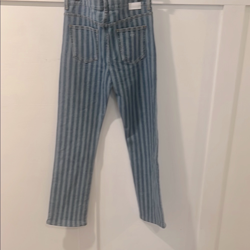 CQY Striped Blue Low Rise Skinny Size 26 - Picture 4 of 6